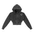 Vintage Washed Cropped Fleece Hoodie