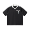 Contrast Collar Striped Soccer Jersey