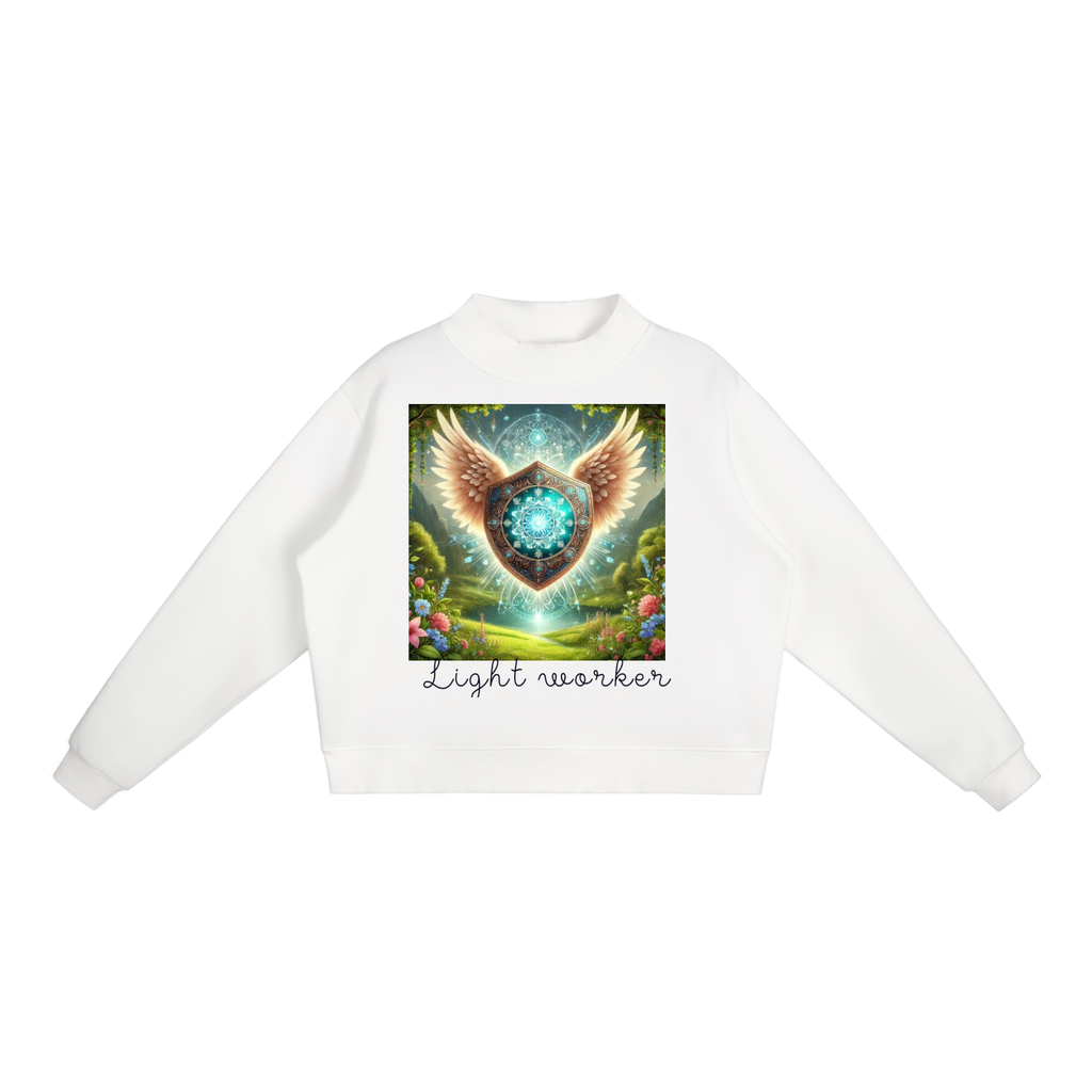 Essential Fleece Mock-Neck Crew Sweatshirt