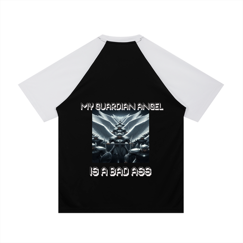Contrast Raglan Sleeve Mesh T-Shirt