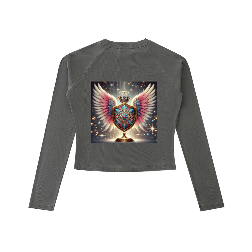 Dyed Washed Raglan Long Sleeve Slim T-Shirt