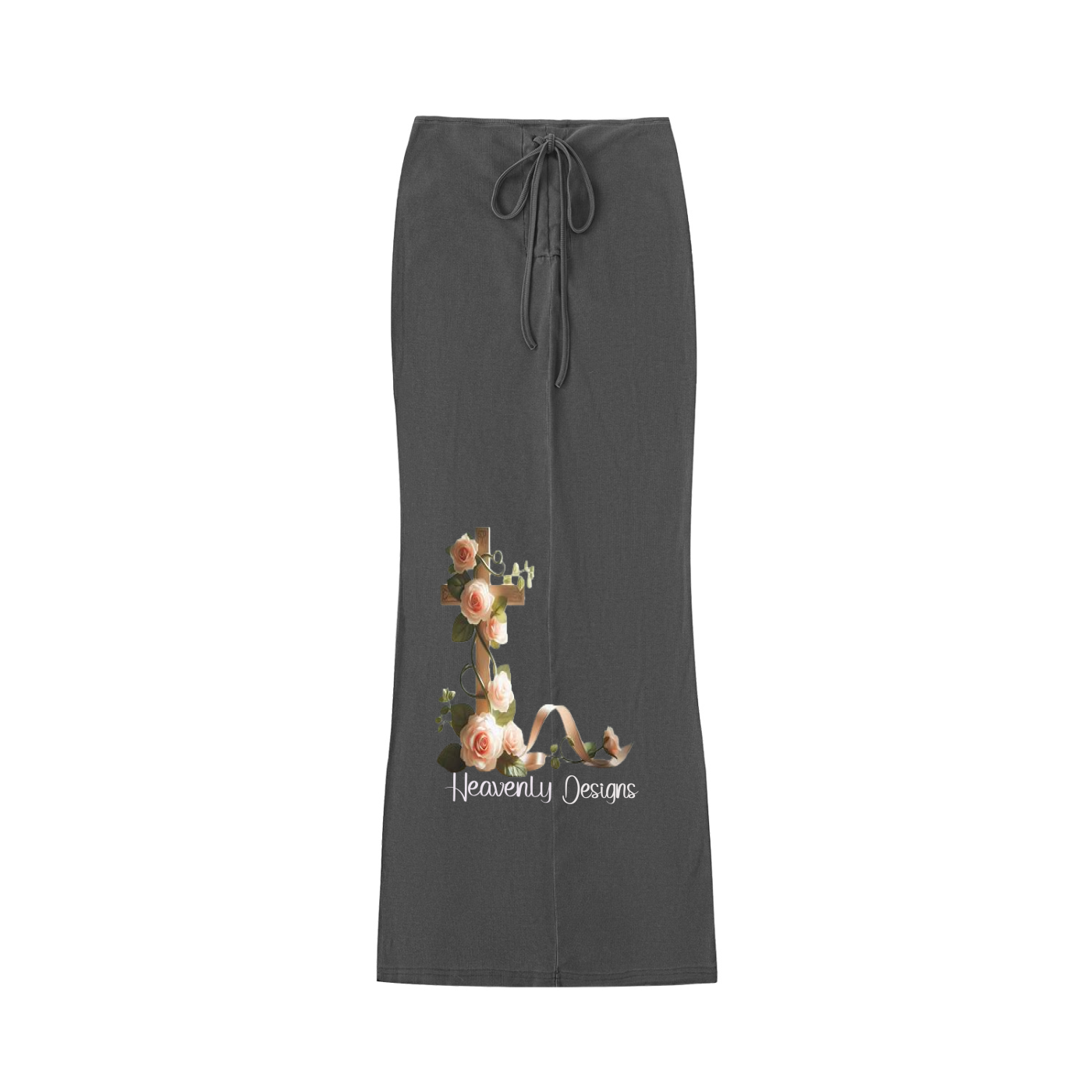 Dyed Washed Drawstring Maxi Skirt