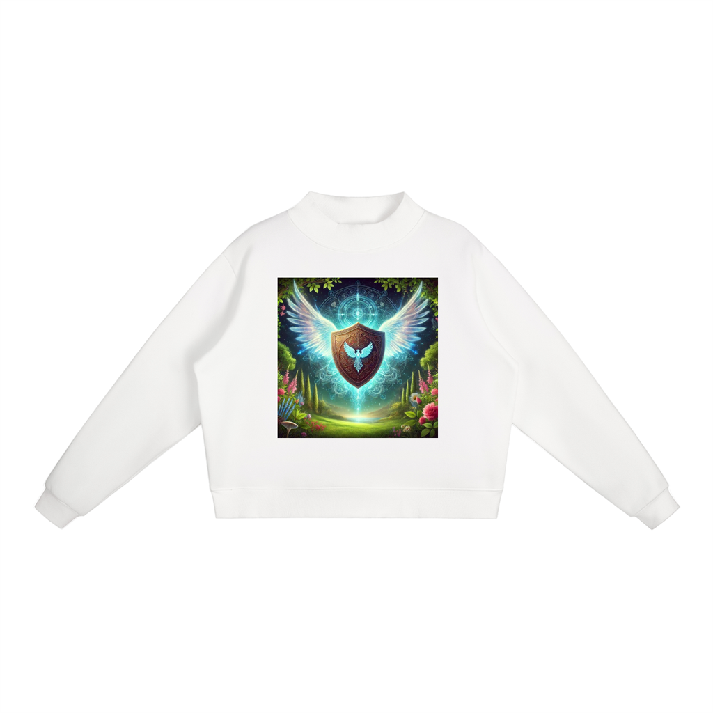 Essential Fleece Mock-Neck Crew Sweatshirt