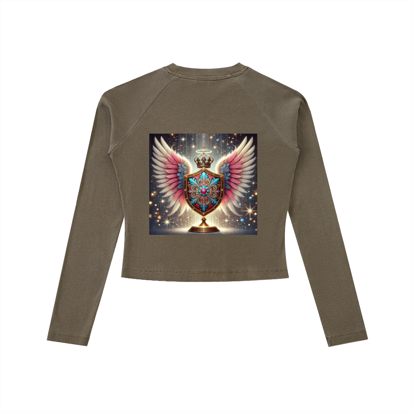 Dyed Washed Raglan Long Sleeve Slim T-Shirt