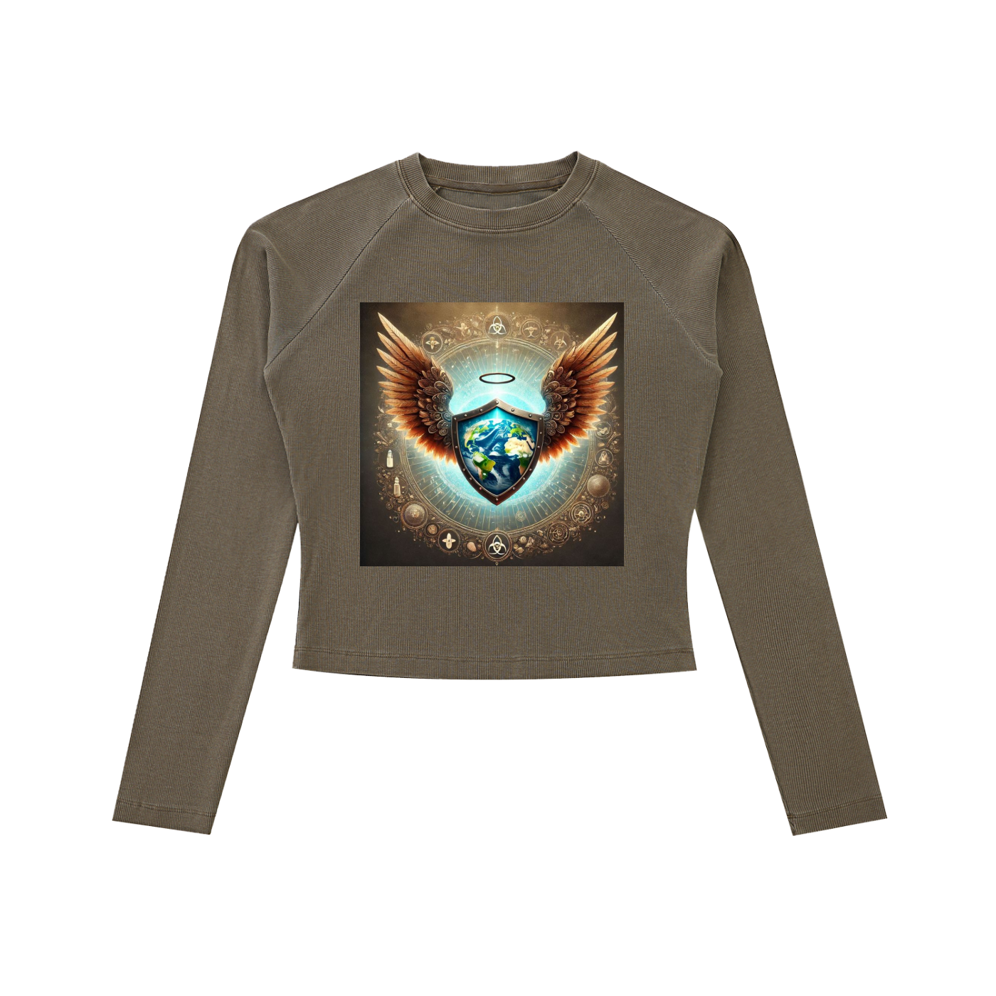 Dyed Washed Raglan Long Sleeve Slim T-Shirt