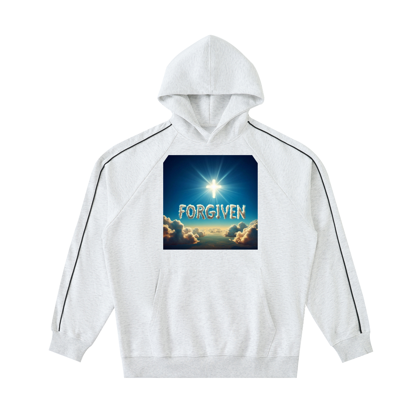 Contrast Piping Raglan Hoodie