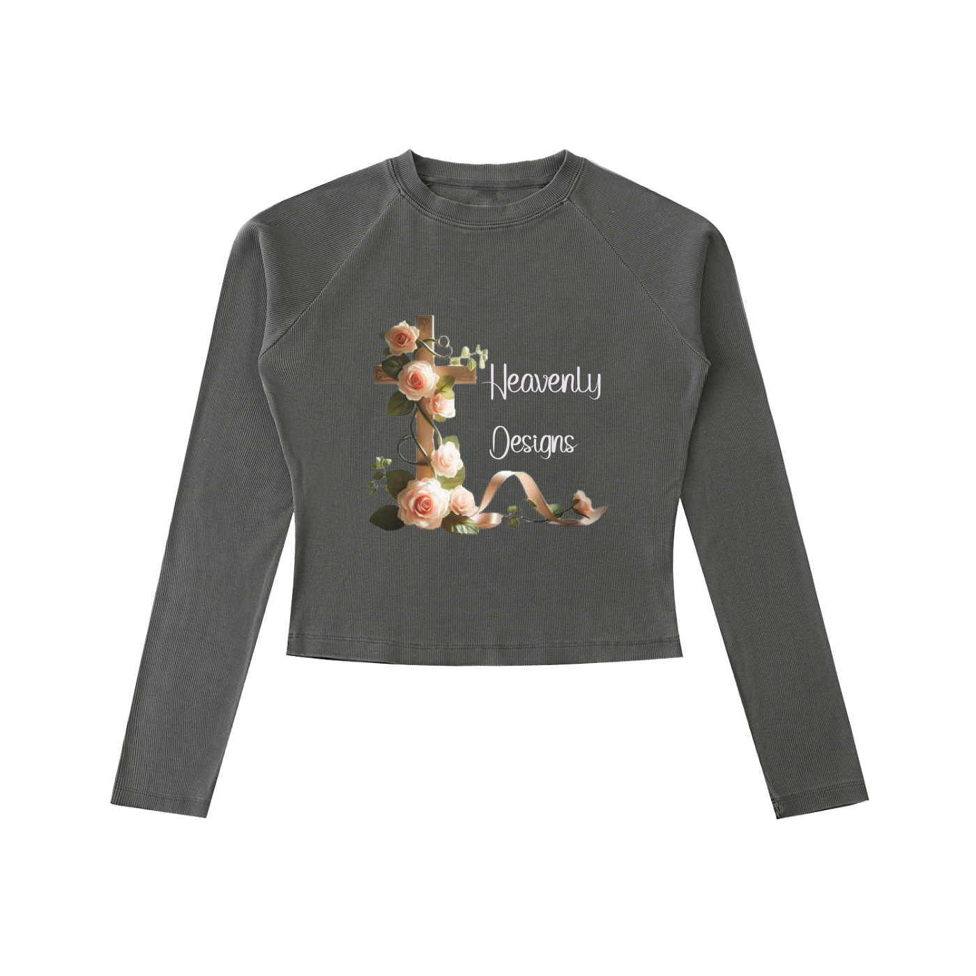 Dyed Washed Raglan Long Sleeve Slim T-Shirt