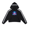 Contrast Side Stripe Cropped Hoodie