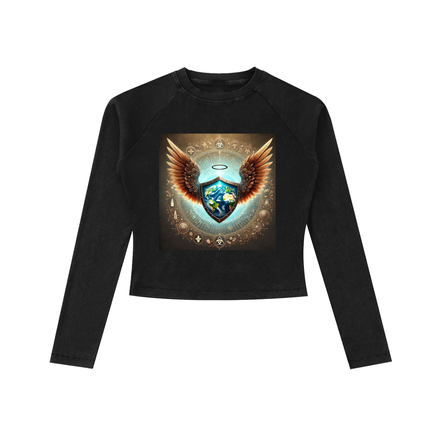 Dyed Washed Raglan Long Sleeve Slim T-Shirt