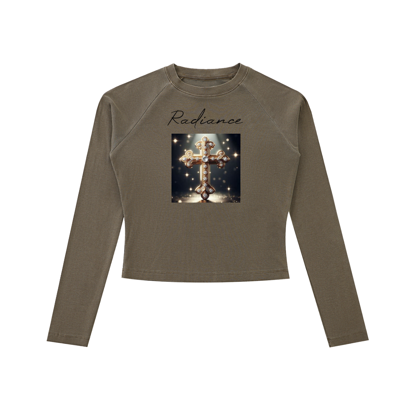Dyed Washed Raglan Long Sleeve Slim T-Shirt