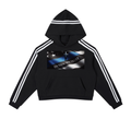 Contrast Side Stripe Cropped Hoodie