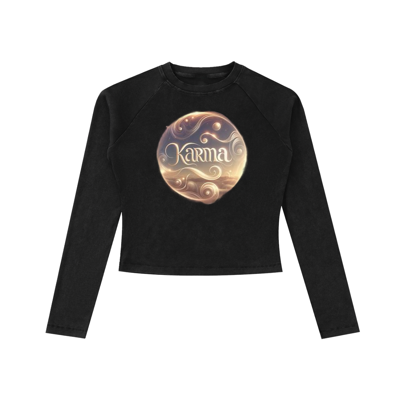 Dyed Washed Raglan Long Sleeve Slim T-Shirt