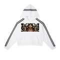 Contrast Side Stripe Cropped Hoodie