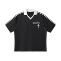Contrast Collar Striped Soccer Jersey