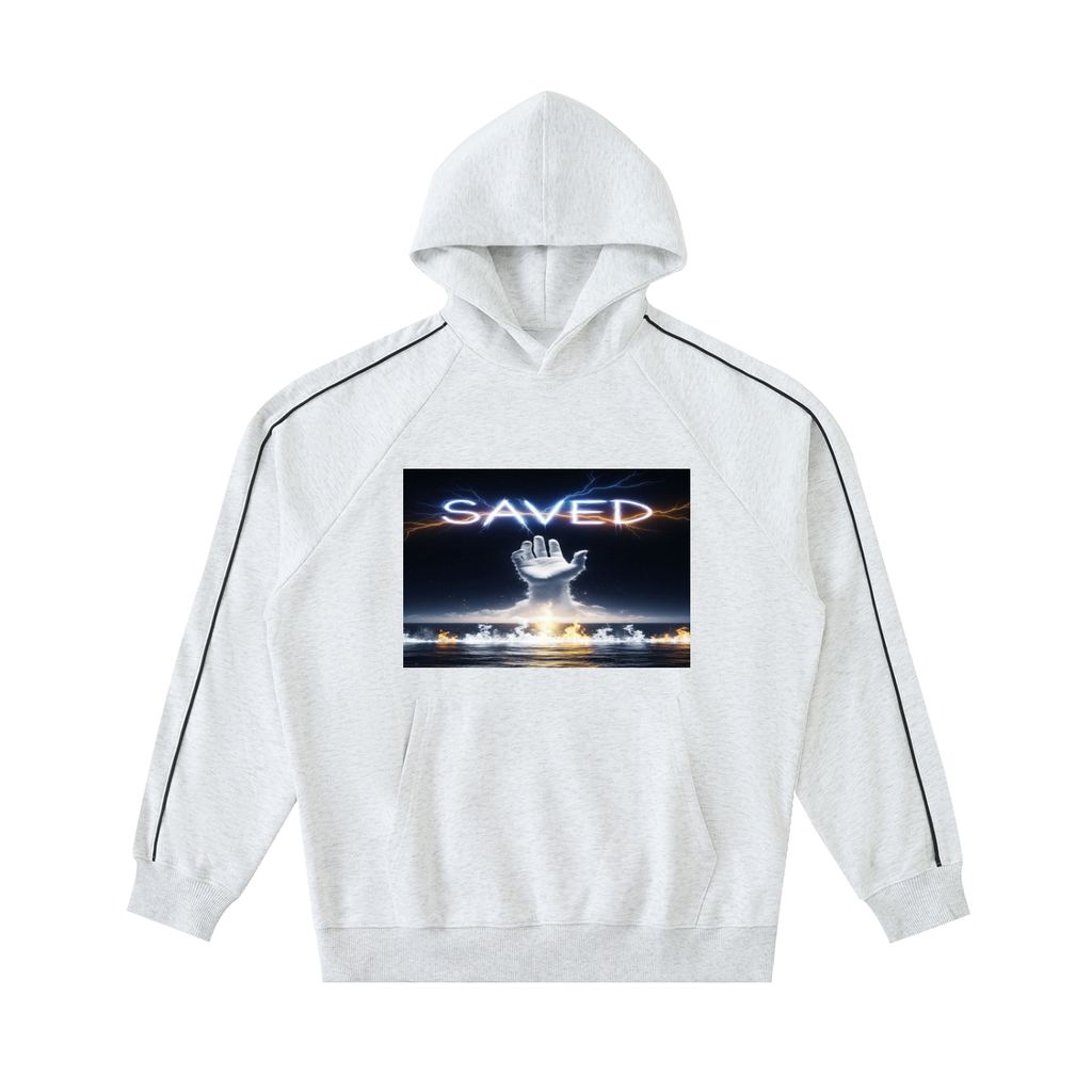 Contrast Piping Raglan Hoodie