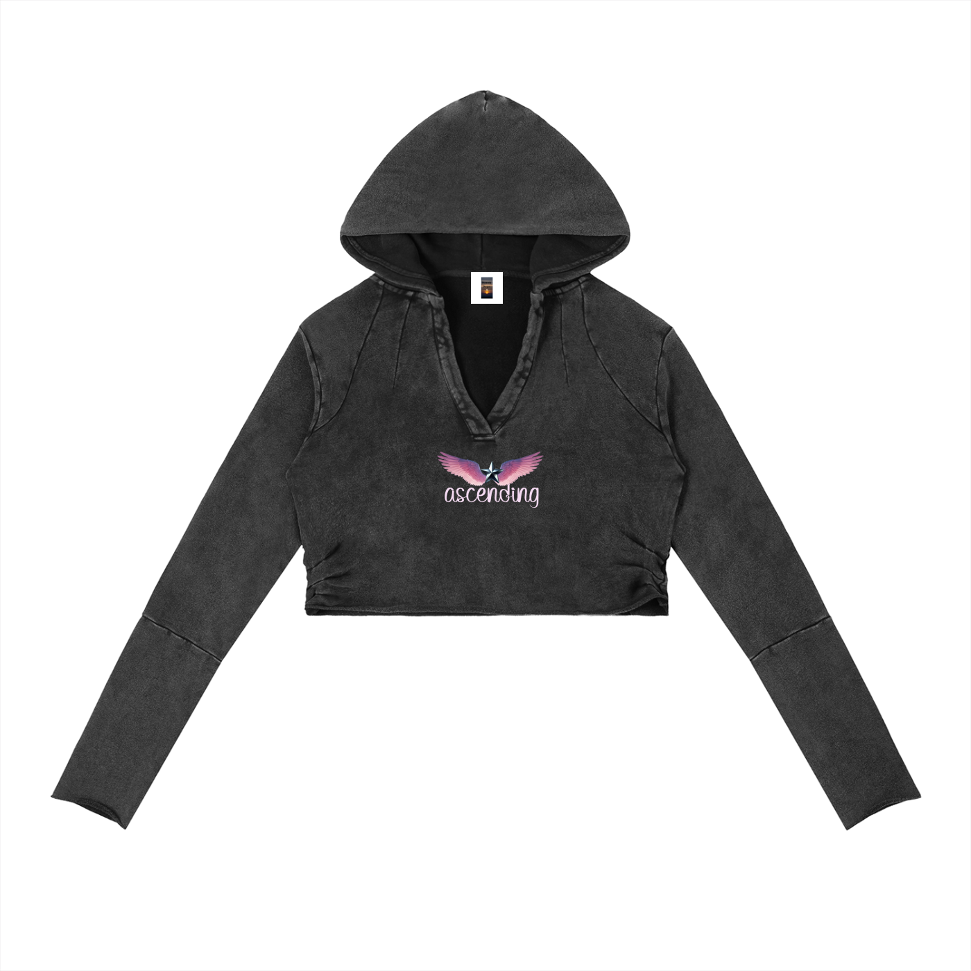 Vintage Washed Raw Edge Hoodie