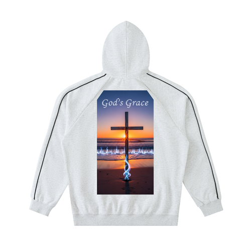 Contrast Piping Raglan Hoodie