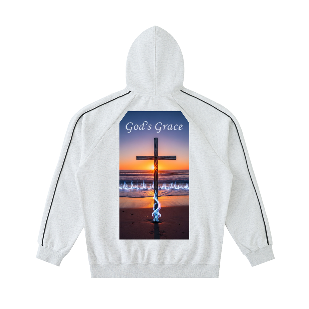 Contrast Piping Raglan Hoodie