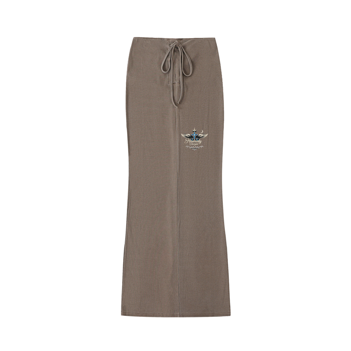 Dyed Washed Drawstring Maxi Skirt