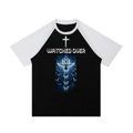 Contrast Raglan Sleeve Mesh T-Shirt