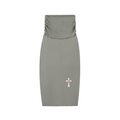 Dyed Washed Straight Hip-Hugging Slim Maxi Skirt