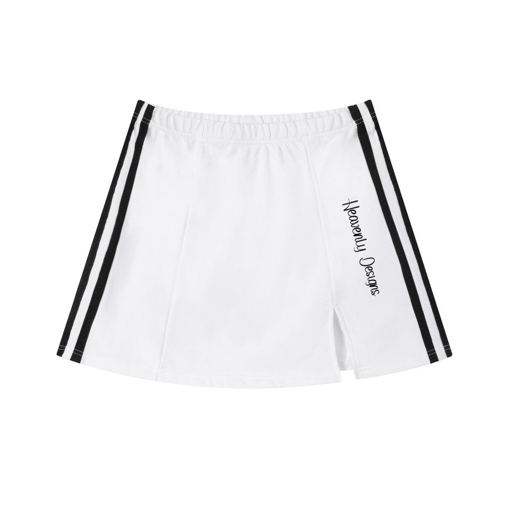 Contrast Side Stripe Slit Skirt