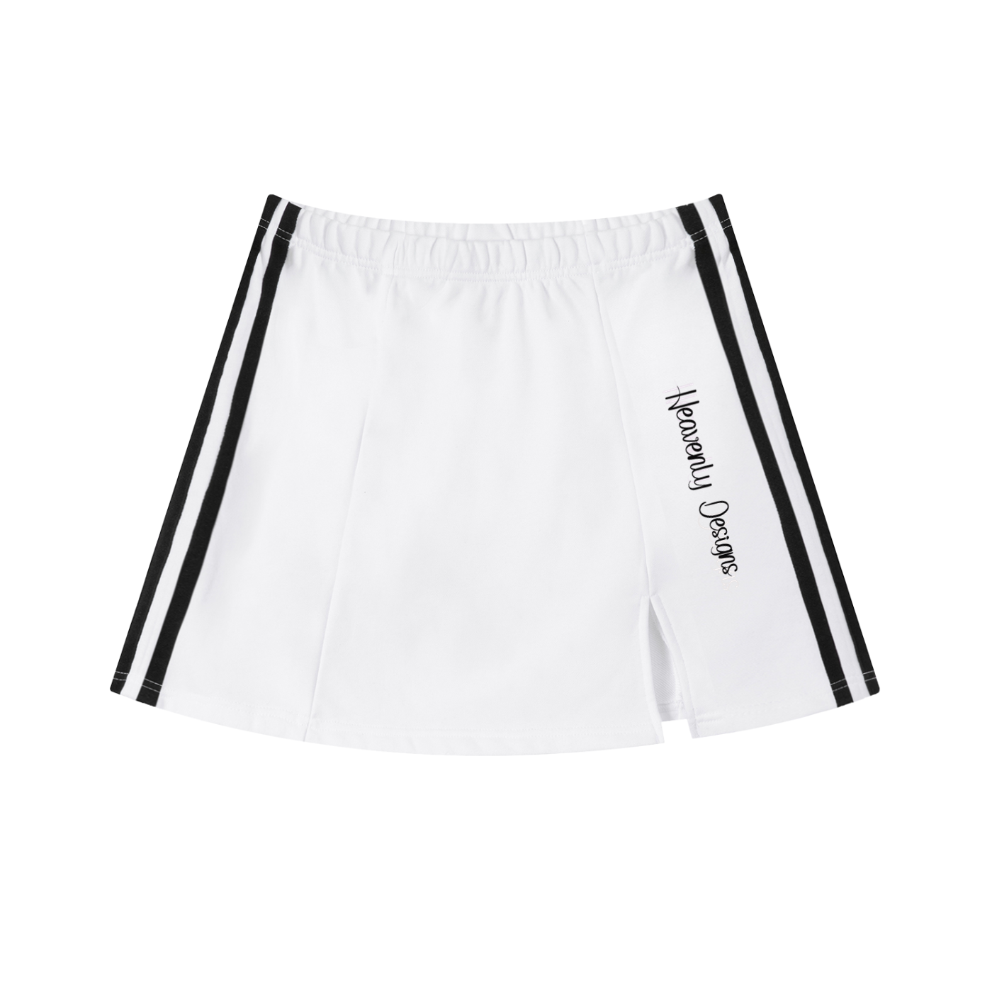 Contrast Side Stripe Slit Skirt
