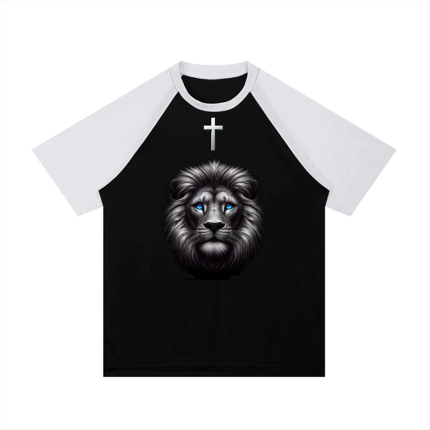 Contrast Raglan Sleeve Mesh T-Shirt