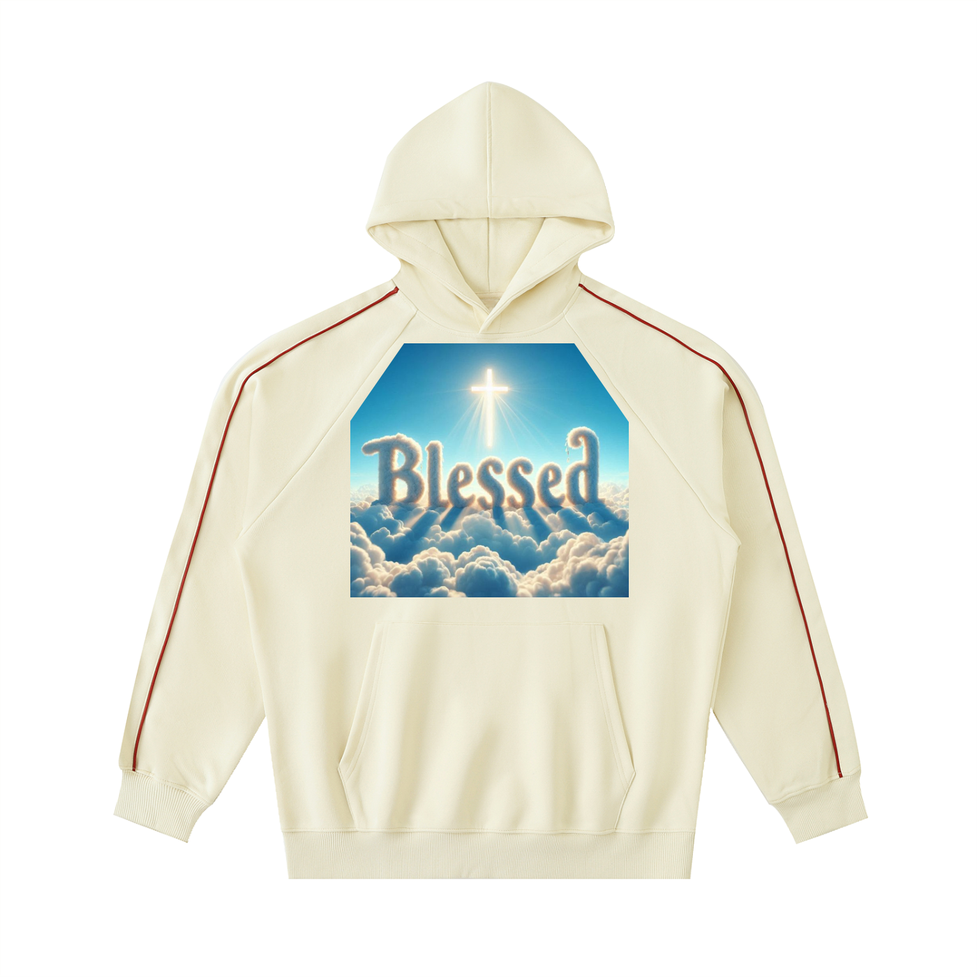 Contrast Piping Raglan Hoodie