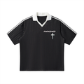 Contrast Collar Striped Soccer Jersey