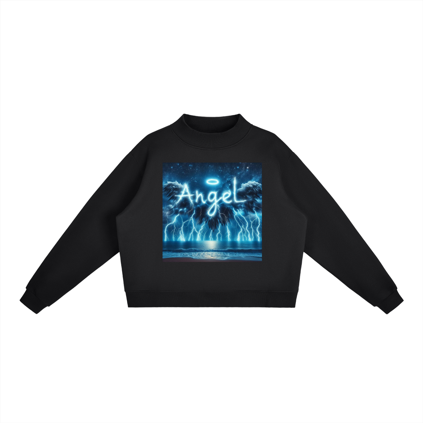 Essential Fleece Mock-Neck Crew Sweatshirt