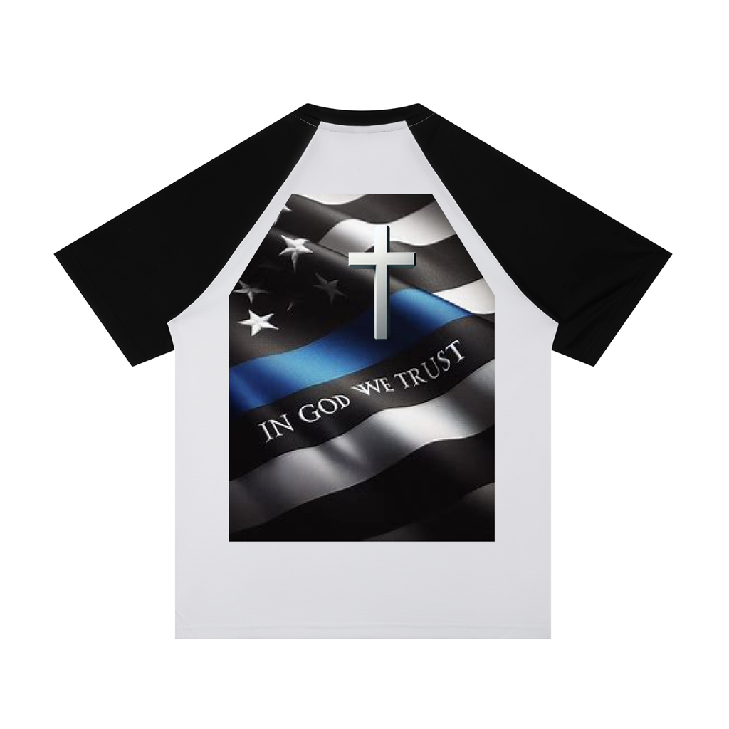 Contrast Raglan Sleeve Mesh T-Shirt
