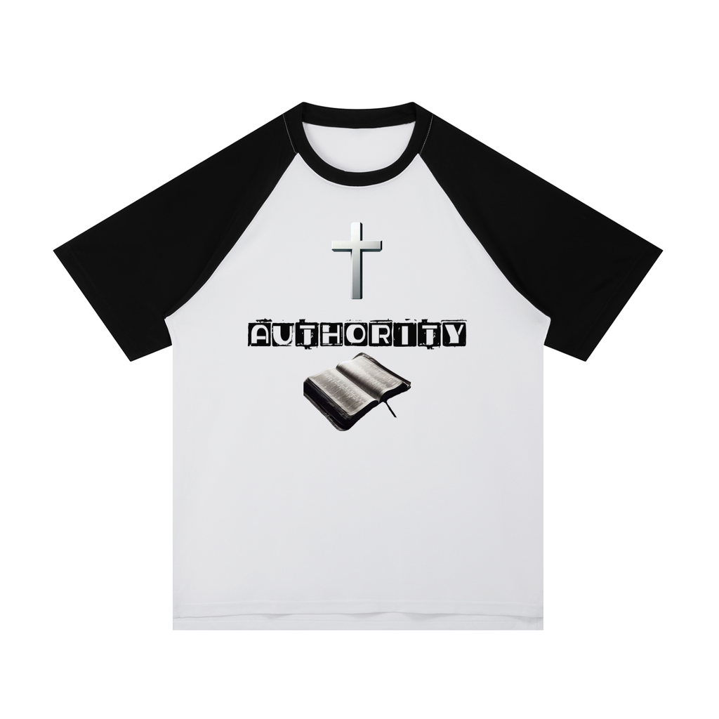 Contrast Raglan Sleeve Mesh T-Shirt