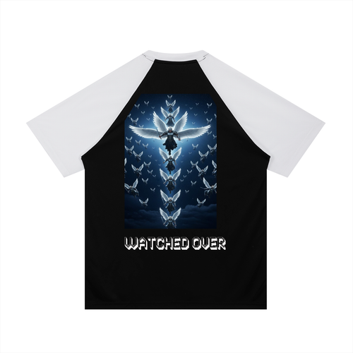 Contrast Raglan Sleeve Mesh T-Shirt
