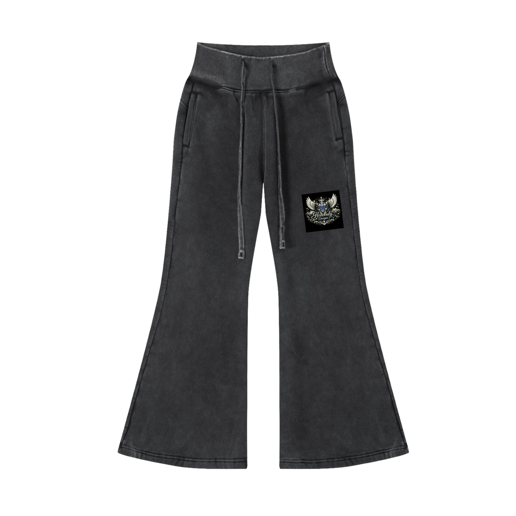 Vintage Washed Flared Fleece Pants