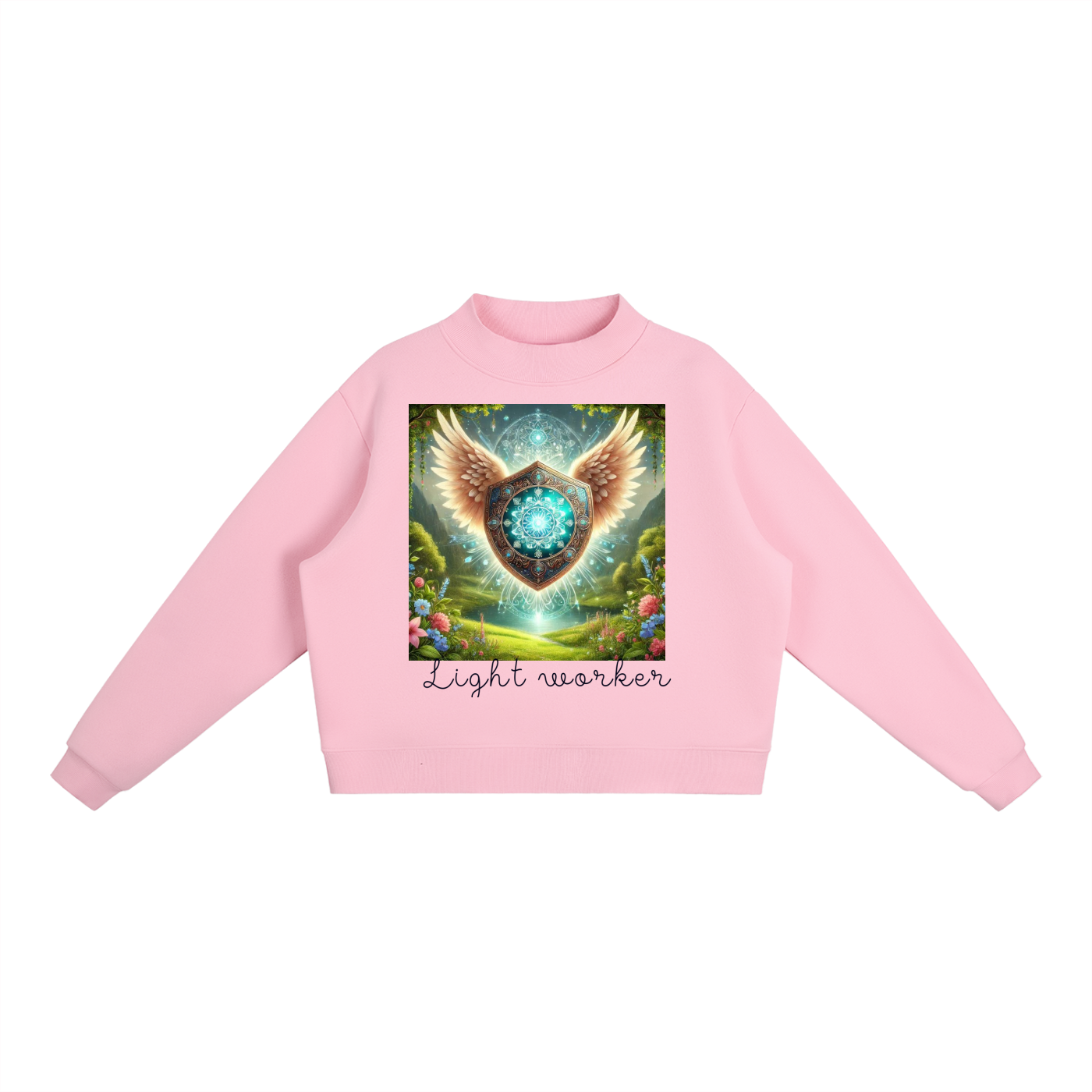 Essential Fleece Mock-Neck Crew Sweatshirt