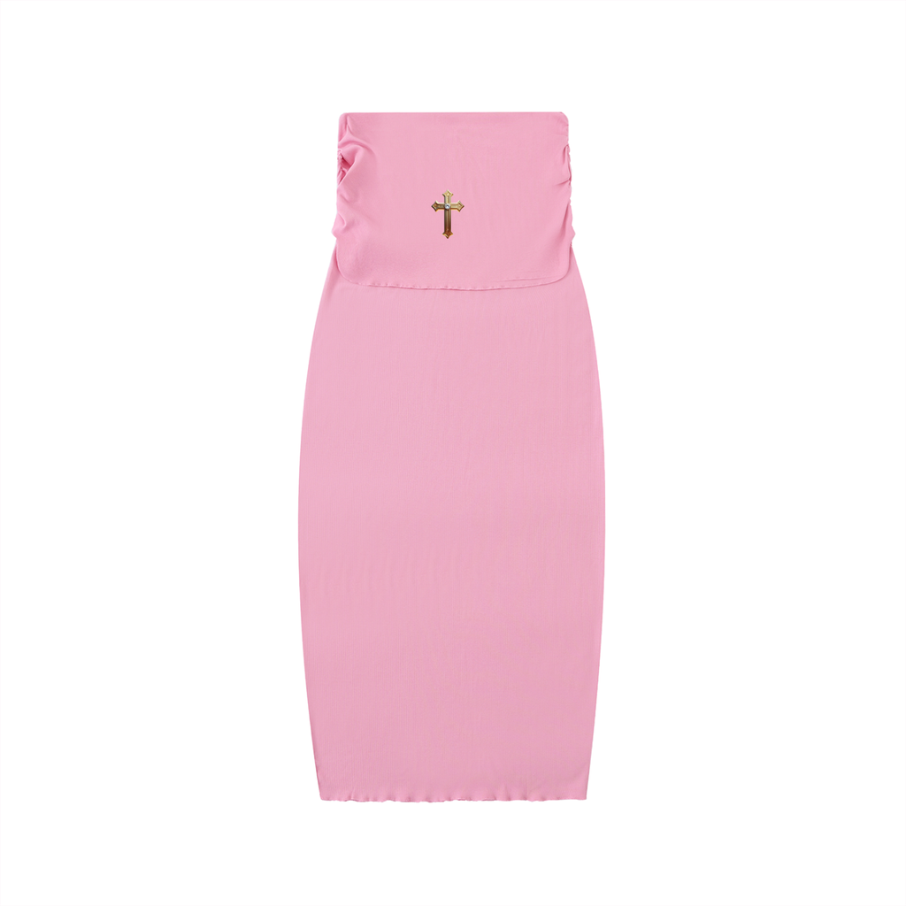 Dyed Washed Straight Hip-Hugging Slim Maxi Skirt