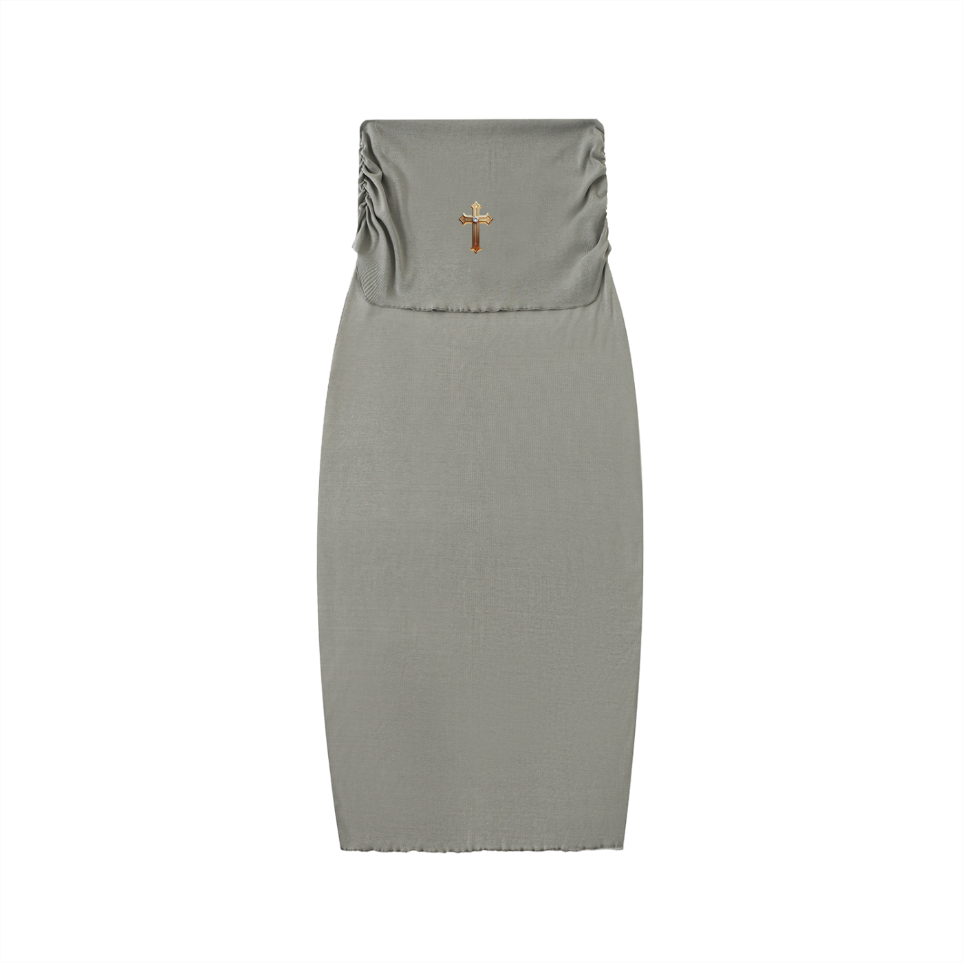 Dyed Washed Straight Hip-Hugging Slim Maxi Skirt