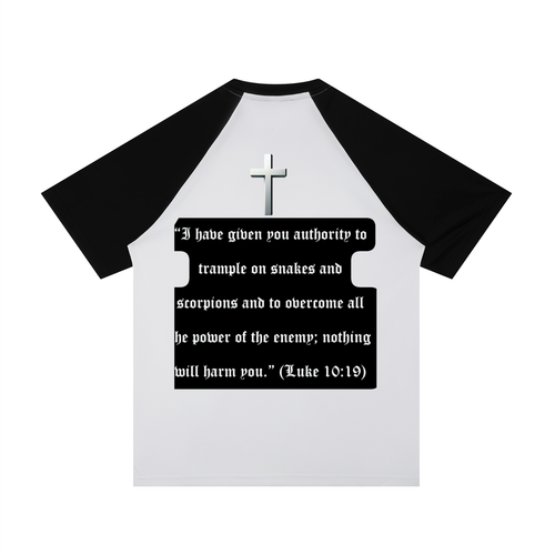 Contrast Raglan Sleeve Mesh T-Shirt