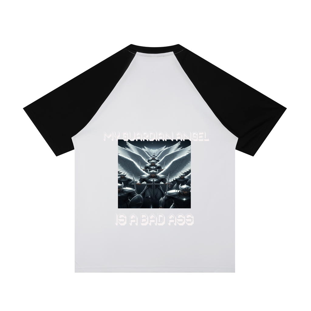 Contrast Raglan Sleeve Mesh T-Shirt