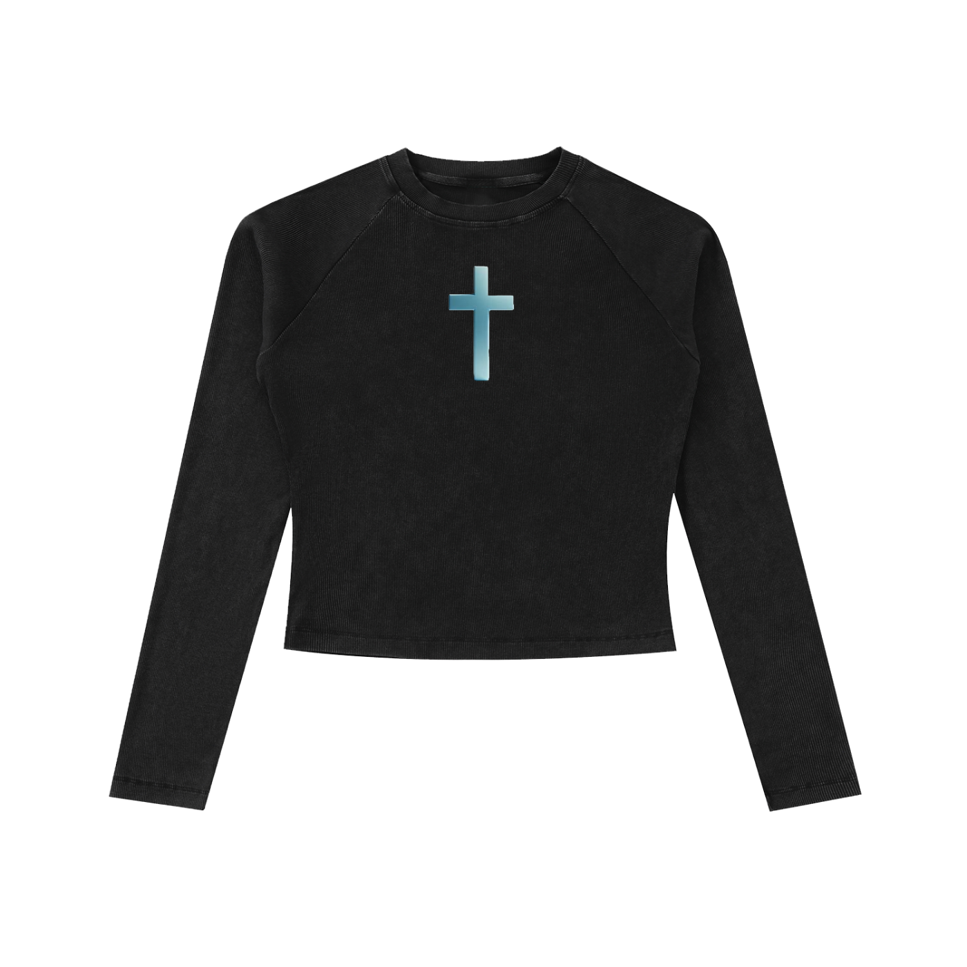 Dyed Washed Raglan Long Sleeve Slim T-Shirt