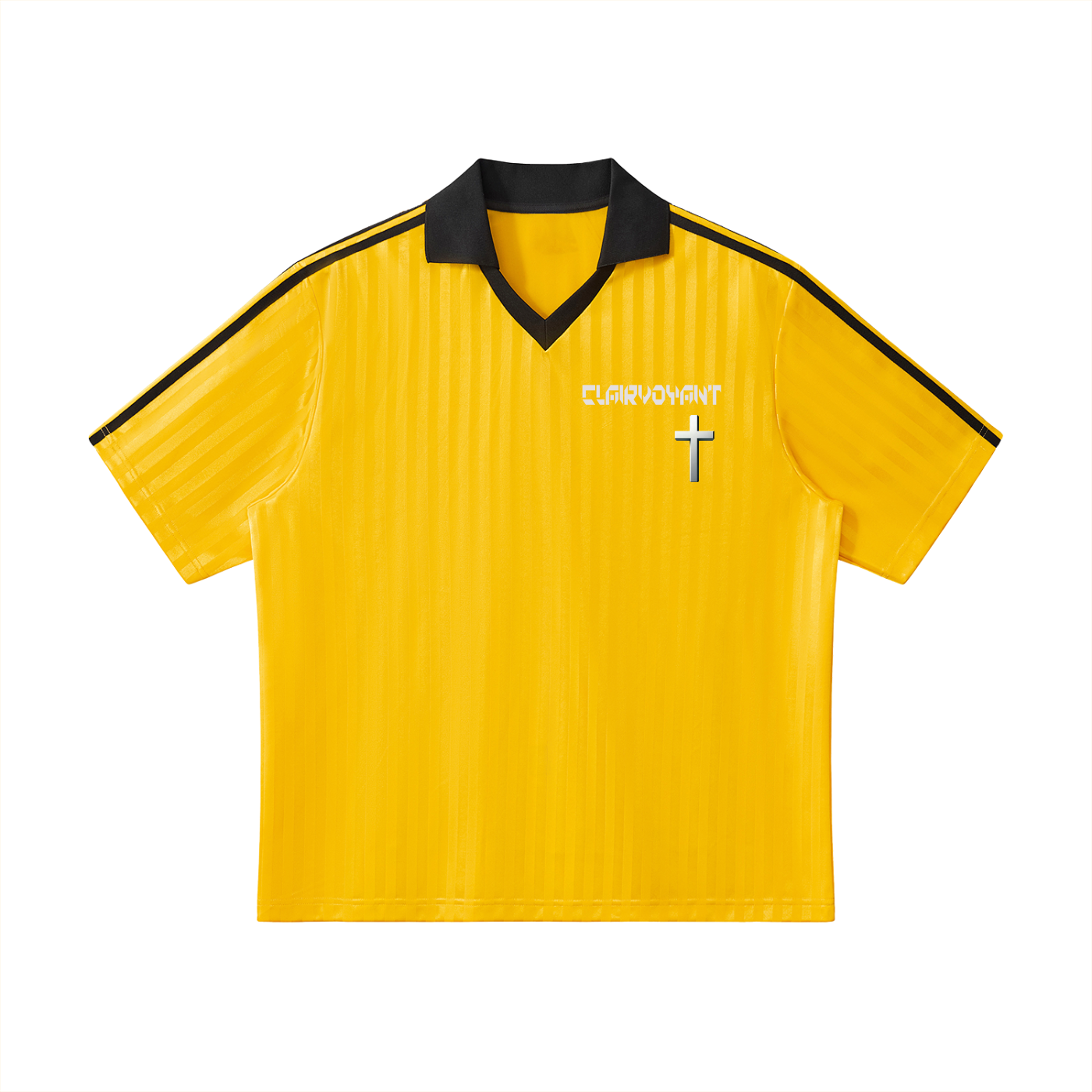 Contrast Collar Striped Soccer Jersey