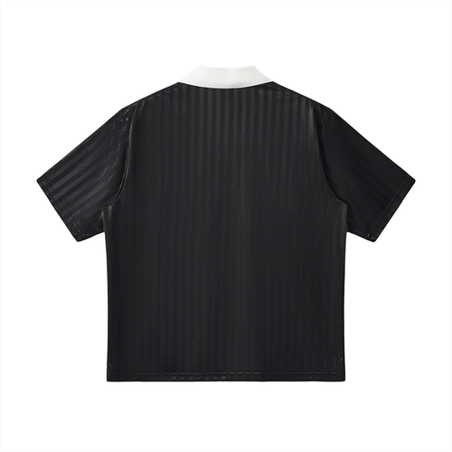 Contrast Collar Striped Soccer Jersey