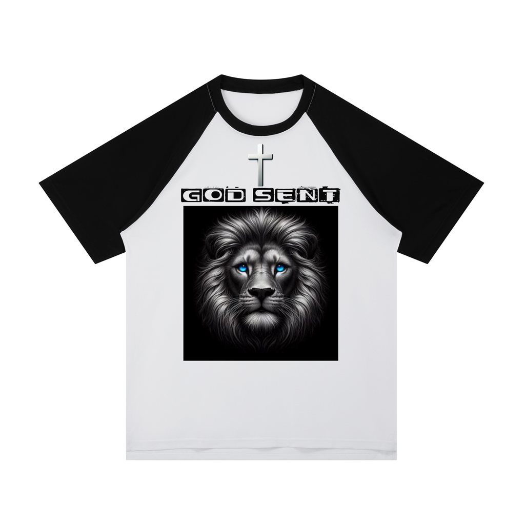 Contrast Raglan Sleeve Mesh T-Shirt