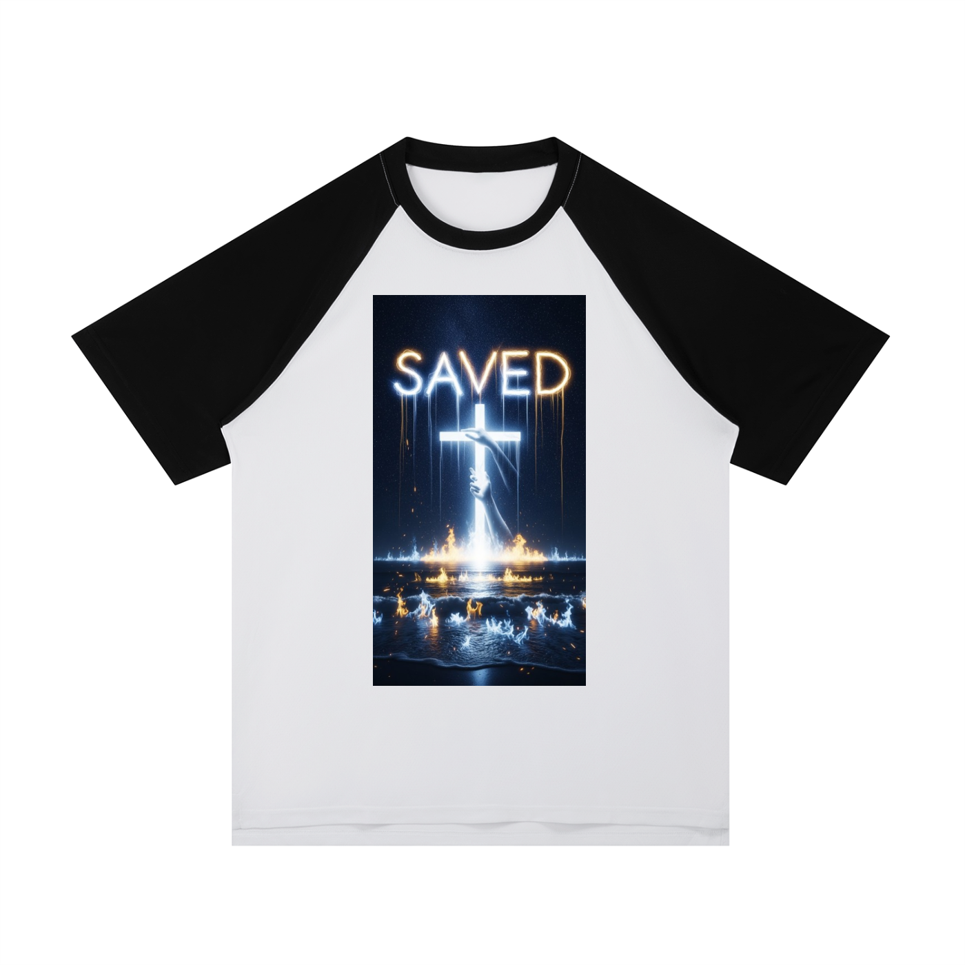 Contrast Raglan Sleeve Mesh T-Shirt
