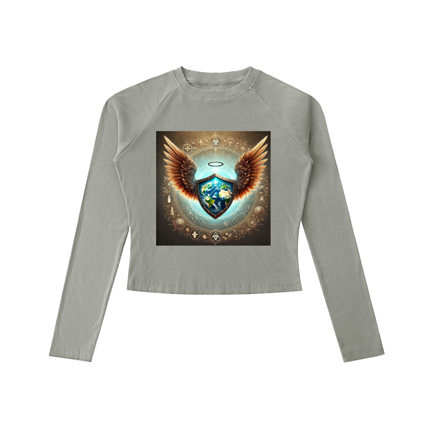 Dyed Washed Raglan Long Sleeve Slim T-Shirt
