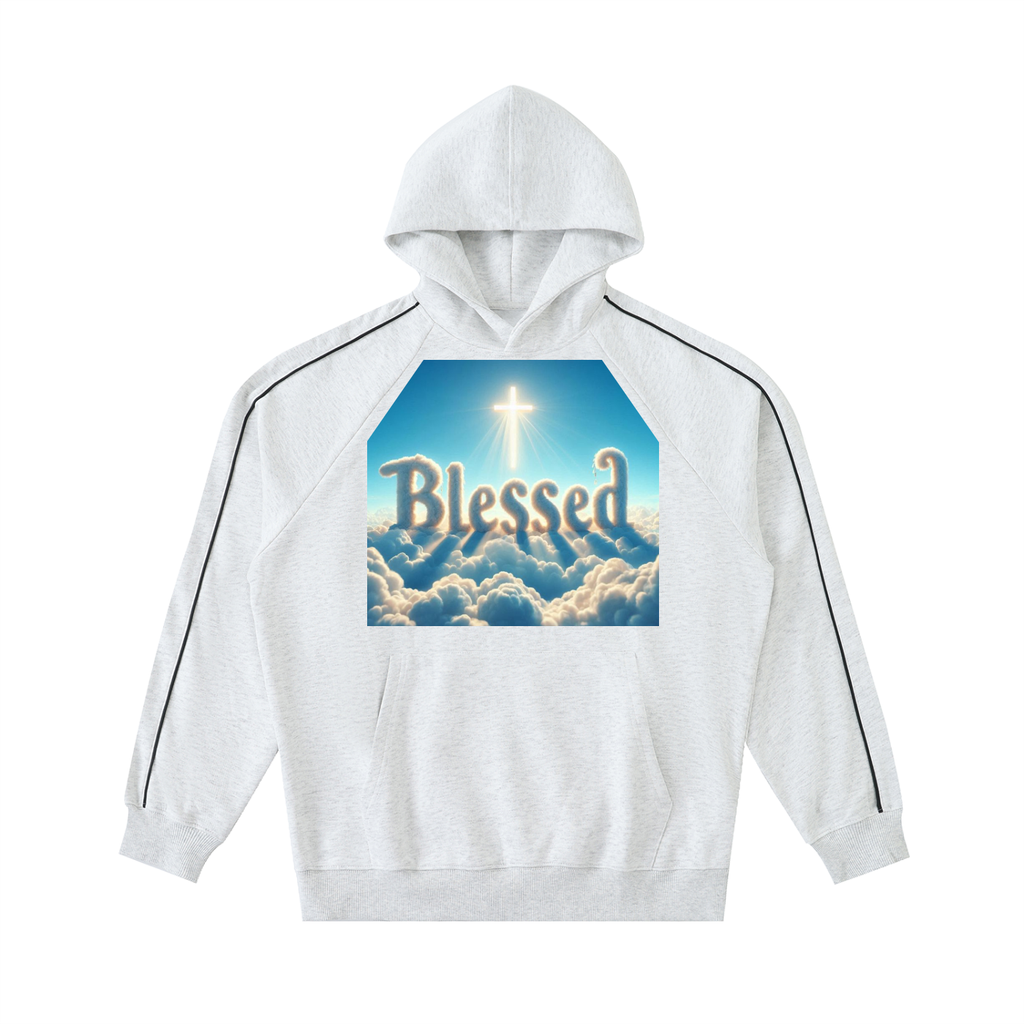 Contrast Piping Raglan Hoodie